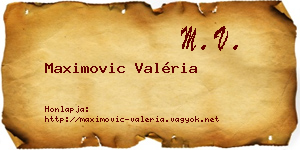 Maximovic Valéria névjegykártya